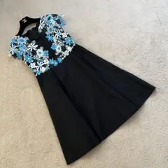 タグ付き　クリスセリーン　ノースリーブドレスワンピース　花柄刺繍　38のサムネイル