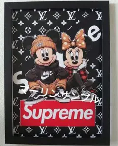 Supreme NIKE Vans ミッキーマウス　ポスターフレーム付き壁掛け①