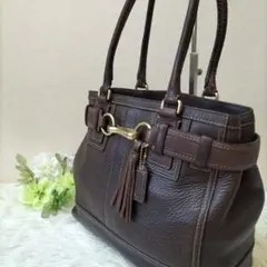 COACH ハンプトンズ キャリーオール シボ革 トートバッグ 肩掛け可 COACH ハンプトンズ キャリーオール シボ革 トートバッグ 肩掛け可