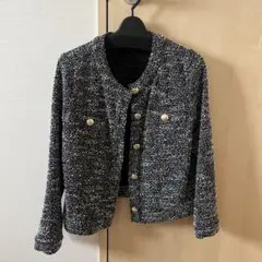 ノーカラーツイードジャケット 9号
