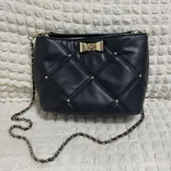 GRL リボンキルティングバッグ ブラック