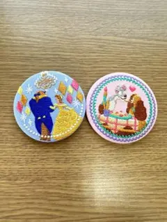 ディズニー刺繍缶バッジ
