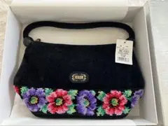 希少 フェイラー FEILER 花柄 リュック アネモネ フラワー刺繍 黒 