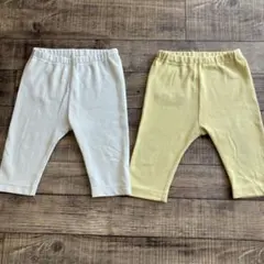 UNIQLO エアリズム レギンス 90cm ホワイト イエロー