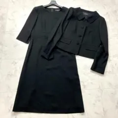 大きいサイズ 極美品 ランバンノワール フォーマル 黒 ワンピース 42