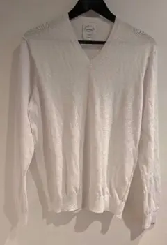 FENZI ITALY コットン Vネックニット ホワイト