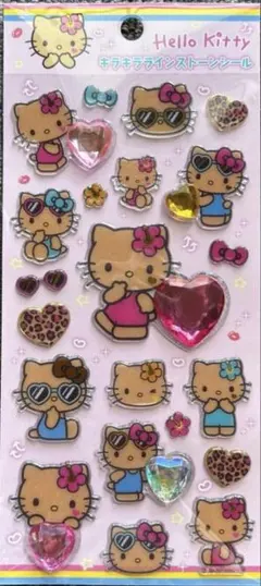 正規品　日焼けキティ　キラキララインストーンシール