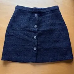 H&M 黒 ミニスカート Sサイズ ボタン付き