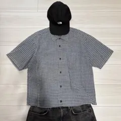 00s cityboy 短丈　チェックシャツ　ボックスカット　シアサッカーのサムネイル