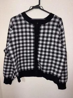 【ehka sooo /SM2】チェック柄長袖カーディガンのサムネイル