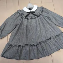 チェック柄ワンピース　結婚式　発表会　冠婚葬祭　サイズ　120