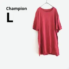 Champion Tシャツ L 赤 半袖 無地 シンプル トップス 丸首
