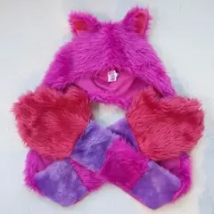 ディズニー　チェシャ猫　ファンキャップ　マフラー