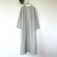 グローバルワーク［M］大人クラシカル◎バックリボン◎さらり◎小紋柄ミモレ丈ガウンのサムネイル