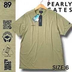 6 定1.3万 日本製 パーリーゲイツ 速乾 REAMIDE 半袖 Tシャツ 紺 