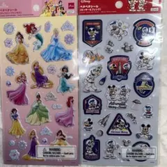 ディズニー　ペタペタシール　ミッキー　プリンセス　2種セット