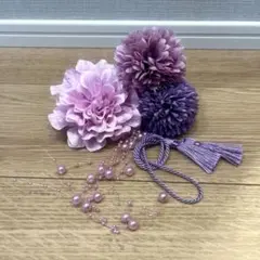 JZOON 髪飾り5点セット ドライフラワー 袴 着物 振袖 和装 卒業式
