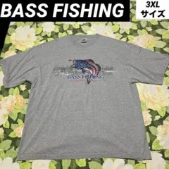 【値下げOK】BASS FISHING US古着Tシャツ 3XL グレー　ビッグ