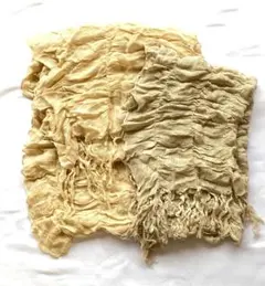 【新品】【送料込み】薄手シースルーマフラー・ショール２点セット　ベージュ系