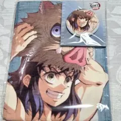 鬼滅の刃　劇場グッズ　嘴平伊之助　描き下ろしイラスト　マフラータオル　缶バッジ