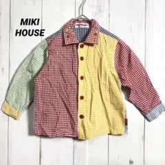 希少 ミキハウス ビンテージ レトロ シャツ 長袖 チェック柄 日本製【90】