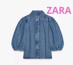 ZARA デニムブラウス　M パフスリーブ/ マカフィー　スローブイエナ好きに
