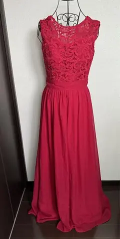 ロングドレス ワインレッド 演奏会 発表機 パーティドレス