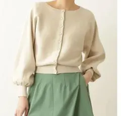 【かおぽん様専用】2wayアンゴラ混パールボタンニット 白