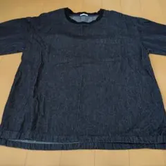 GU 　デニム風　半袖クルーネックTシャツ М