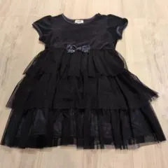 黒のリボン付　半袖ワンピース