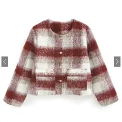 GRL チェック柄シャギージャケット gn358