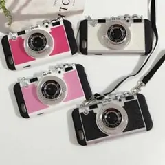 iphone6 / 6s ケース カメラ型 シリコン カバー 濃いピンク