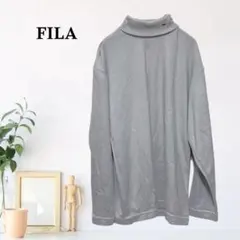 zC2740【S】FILA 長袖カットソー タートルネック リブ 刺繍ロゴ