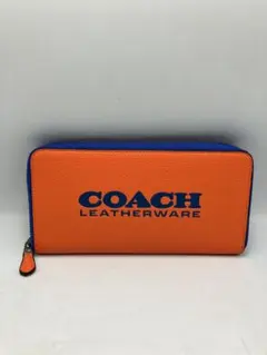 ④COACH 長財布 オレンジ ブルー バイカラーのサムネイル