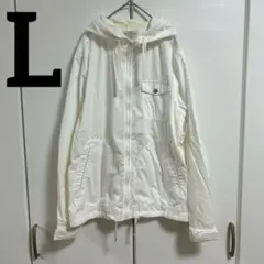 coen コーエン フード ジャンパー ホワイト 白 パーカー【L】ジッパー