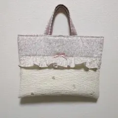 レッスンバッグ　入園入学セット　ハンドメイド　手提げ袋　メドウテイルズ　リバティ