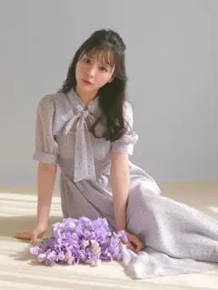 evelyn ドットロングワンピース