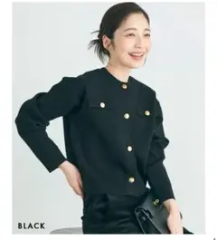 ベースメント　ゴールドボタンカーディガン　ブラック新品未使用品