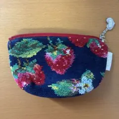 フェイラー　ネイビーポーチ　ストロベリー