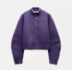 カーディガン　ハイネックニット