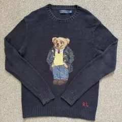現行タグ✨ポロベア 米国旗 ラルフローレン ニット クルーネック/長袖/RL刺繍 現行タグ✨ポロベア 米国旗 ラルフローレン ニット クルーネック