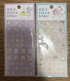 カットピースシール　サンリオキャラクターズ　キティ　クロミ　ブラックボンボン