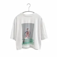 グラフィックプリント クロップド丈 Tシャツ ホワイトのサムネイル