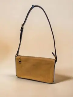 BVLGARI ブルガリ スエードショルダーバッグ マスタード×ワインレッドのサムネイル