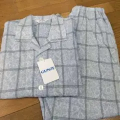 GUNZE グレー チェック柄 パジャマ Mサイズ