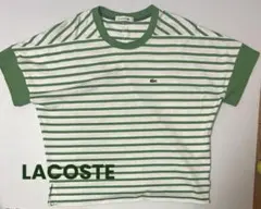 LACOSTE ボーダー 半袖Tシャツ Mサイズ グリーン ホワイトのサムネイル