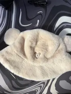 東京ディズニーリゾート 帽子　もこもこ　ベージュ　バケットハット