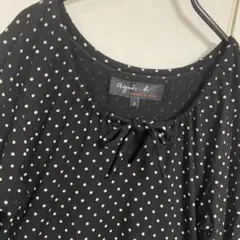 Agnès b. 水玉　ドット　カットソー　襟は紐で自由に調節　アニエスベー