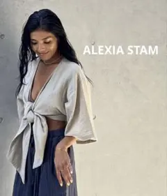 新品未使用 ALEXIA STAM ガーゼコットントップス リネン ホワイト