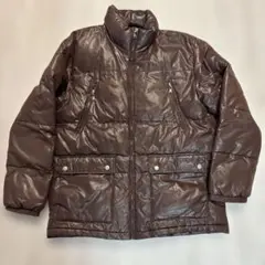 ブラウン ダウンジャケット ジッパーポケット付き